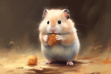 hamster illustration style Made with Generative AI