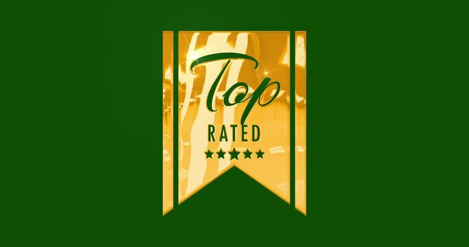 top rated golden label. green screen