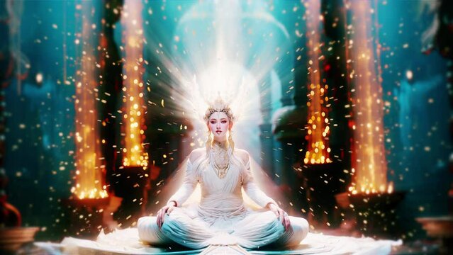 Guanyin, the goddess of compassion and mercy in Chinese Buddhism, Generative AI