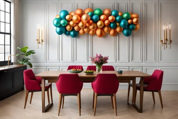 table with balloon