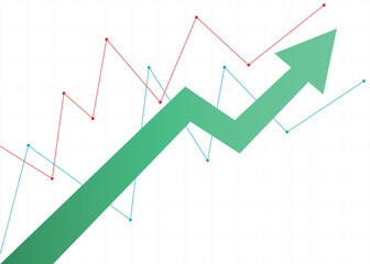 rising up stock green arrow graph diagram financial business profit progress economic boom