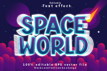 Space World Editable Text Effect 3D Neon Style