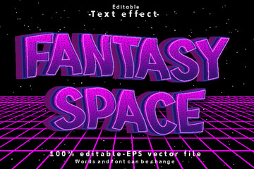 Fantasy Space Editable Text Effect 3D Emboss Modern Style