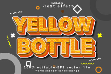 Yellow Bottle Editable Text Effect 3D Cartoon Style