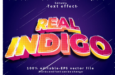 Real Indigo Editable Text Effect 3D Modern Style