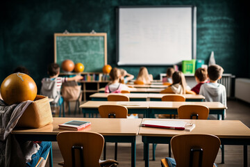 Children at school in classroom