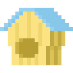 Fototapeta premium Pixel art bird house icon 2