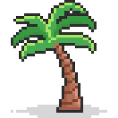 Fototapeta premium Pixel art cartoon coconut tree 