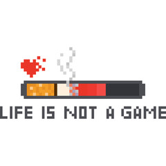 Pixel art tobacco health point bar