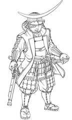 独眼竜 伊達政宗 火縄銃 線画