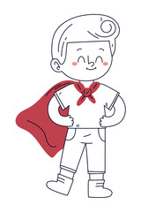 boy with costume doodle icon