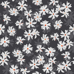 A seamless pattern of Night jasmine flowers. vector illustration. flower background.