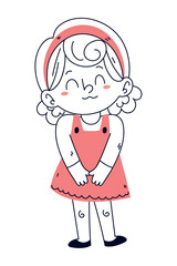 cute girl doodle icon