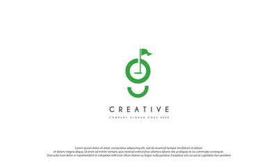 Initial letter G golf logo template vector illustration.
