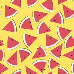 A seamless pattern of water melon. vector illustration.