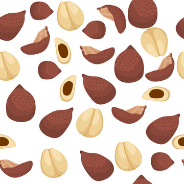 A seamless pattern of salak. vector illustration. © Aphichart