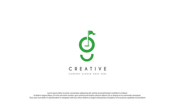 Initial letter G golf logo template vector illustration.