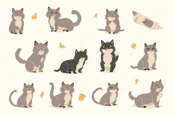 Fototapeta premium collection of cats