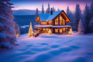 a charming house perched on top of a snow 