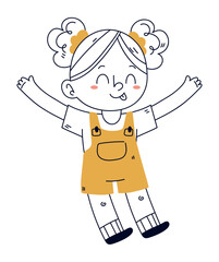 happy girl doodle icon