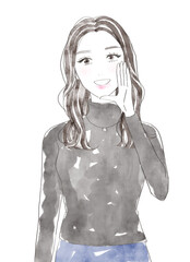 声かけをする女性