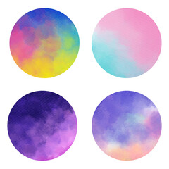 Colorful label paper circle Circle label for adding a topic.