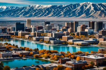 city skyline ,Panorama of Salt Lake City 
