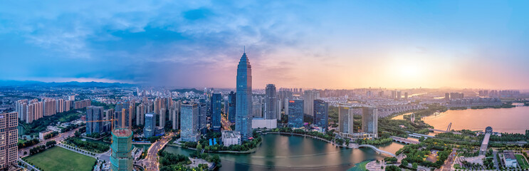 Obraz premium Aerial photography of modern urban architectural landscape in Shaoxing, China