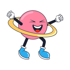 cartoon saturn planet © Stockgiu