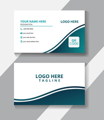 Double sided modern visiting card template. Horizontal layout. Illustration design.