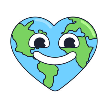 weather cartoon heart earth illustration