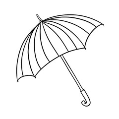 Closed umbrella doodle outline sketch.