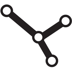 Digital png illustration of black network of four white circles on transparent background