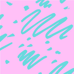 Digital png illustration of green squiggles on pink and transparent background