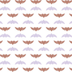 Digital png illustration of brown and purple heart pattern on transparent background