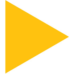 Digital png illustration of yellow triangle with copy space on transparent background