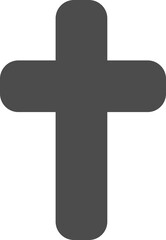 Digital png illustration of grey cross on transparent background