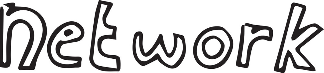 Digital png illustration of network text on transparent background