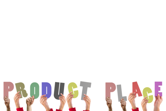 Digital png illustration of hands holding product place text on transparent background - Powered by Adobe