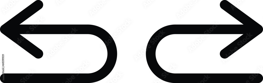 Poster return icon set vector isolated on white background . right and left return arrow icon