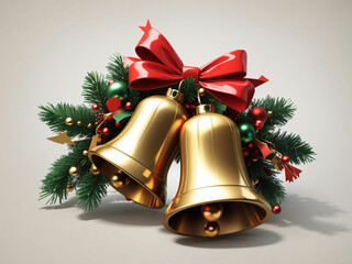 Bell And Christmas Ornaments Red Christmas Bells on White Background Red Bowling Ball Christmas Ornament