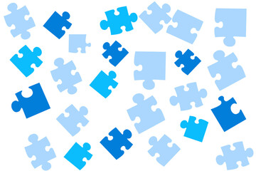 Digital png illustration of blue jigsaw puzzle pieces on transparent background