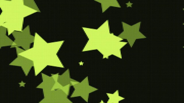 レトロゲームのドット絵風　流れる星屑の映像
