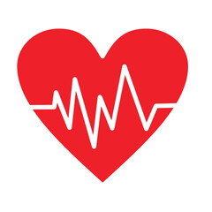 heart and symbol, heart icon, Heakthcare icon, Electrocardiogram, Heartbeat / heart beat pulse flat icon for medical apps and websites