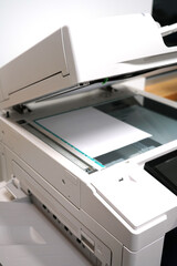 close up on copy machine in office building