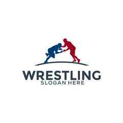Fototapeta na wymiar Wrestling logo template, Wrestling Sport logo vector template