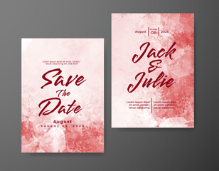 Wedding invitation with abstract watercolor background