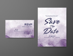 Wedding invitation with abstract watercolor background