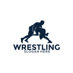 Wrestling logo template, Wrestling Sport logo vector template