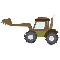 Excavator flat illustration